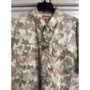 Old Tejas Fishing Hunting Shirt Camouflage XL Texas Pattern Camo Embroidered CRA